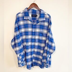 Vineyard Vines Blue and White Plaid Shirt Mens Size 3XB (big and tall)